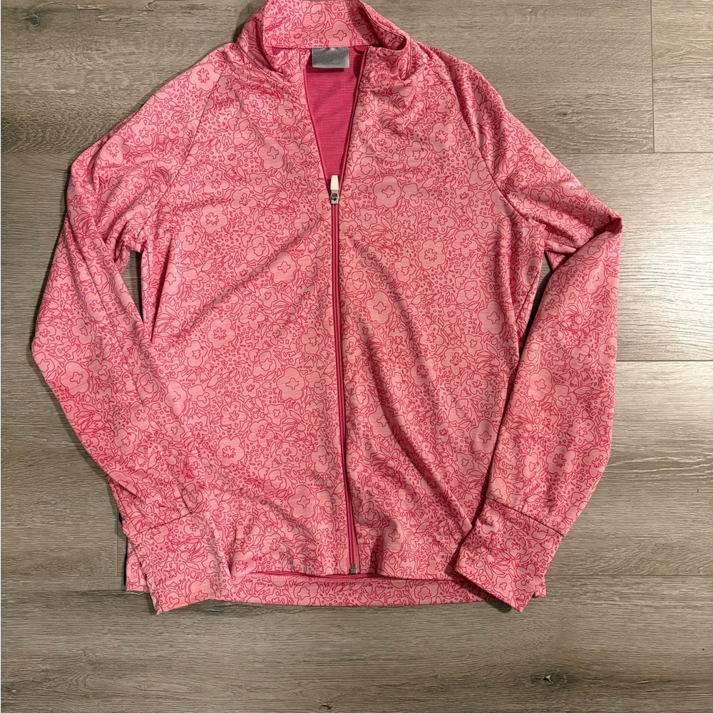 Galvin Green Women’s M Pink Floral Full Zip Golf Jacket Lightweight